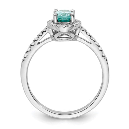 Pure Serenity 14K Weißgold Ring mit 0,2 ct. Laborgezüchteten Diamanten VS/SI+ G+ und laborgezüchtetem Paraiba