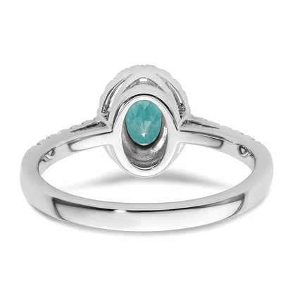 Pure Serenity 14K Weißgold Ring mit 0,2 ct. Laborgezüchteten Diamanten VS/SI+ G+ und laborgezüchtetem Paraiba