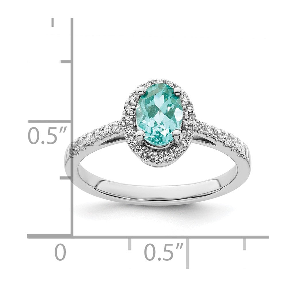Pure Serenity 14K Weißgold Ring mit 0,2 ct. Laborgezüchteten Diamanten VS/SI+ G+ und laborgezüchtetem Paraiba