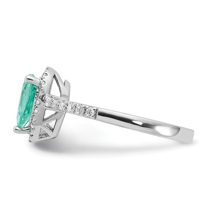 Pure Serenity 14K Weißgold Ring mit 0,25 ct. im Birnenschliff gezüchteten Diamanten VS/SI+ G+ und gezüchtetem Paraiba