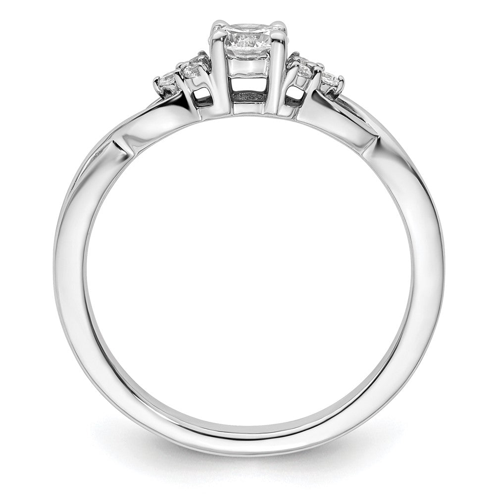 10K Weißgold 14K Verlobungsring mit 0,33 ct. Labor-Diamant, rundem Schliff, VS/SI+ G+, Halo-Fassung