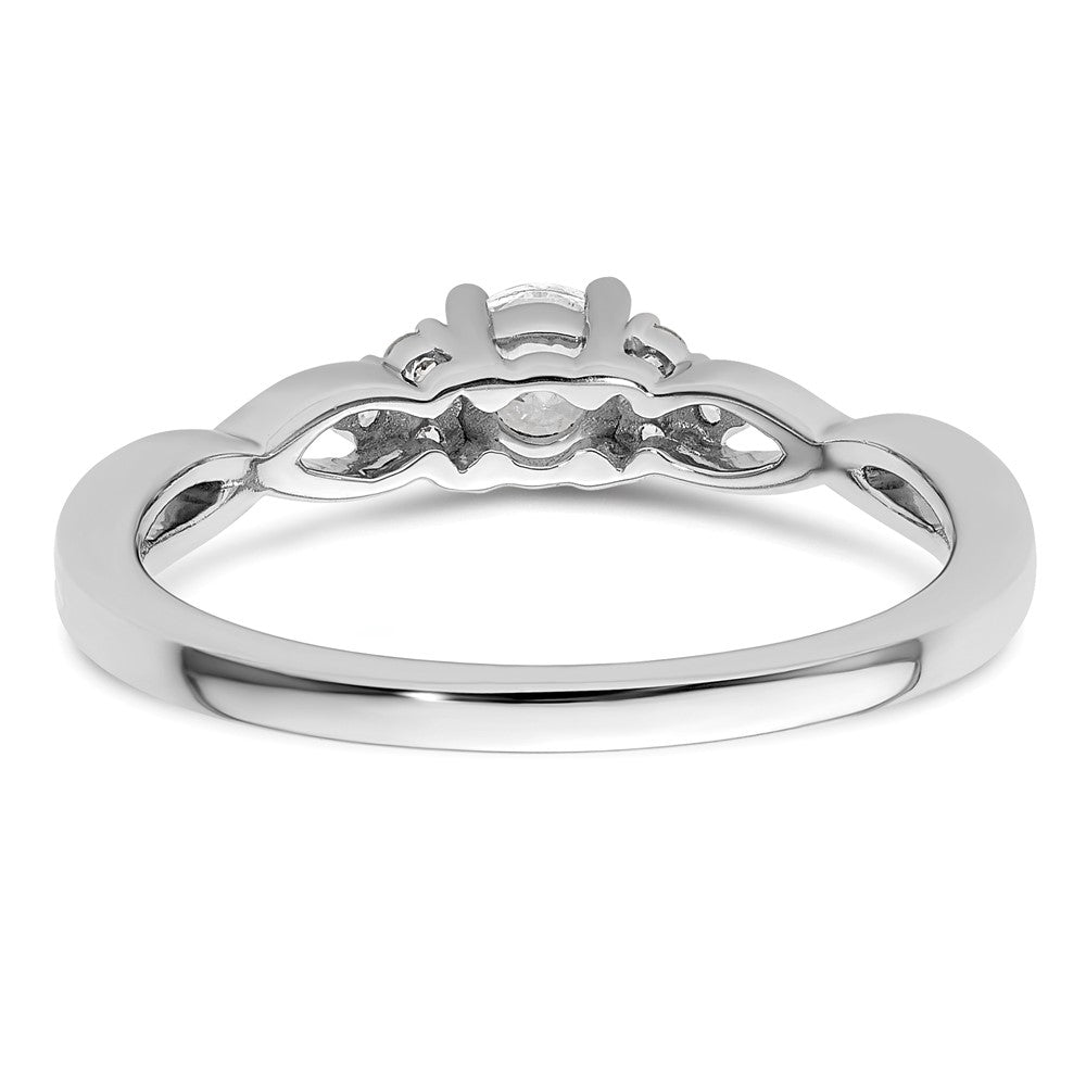 10K Weißgold 14K Verlobungsring mit 0,33 ct. Labor-Diamant, rundem Schliff, VS/SI+ G+, Halo-Fassung