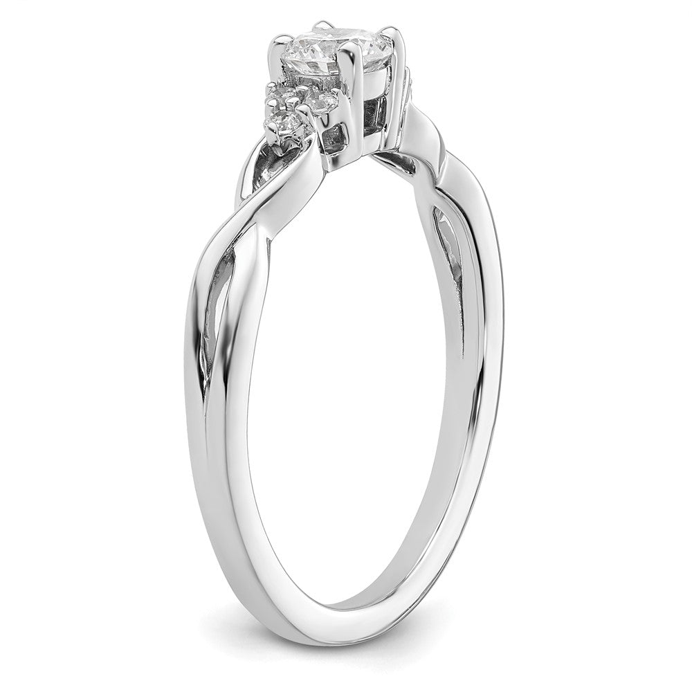 10K Weißgold 14K Verlobungsring mit 0,33 ct. Labor-Diamant, rundem Schliff, VS/SI+ G+, Halo-Fassung