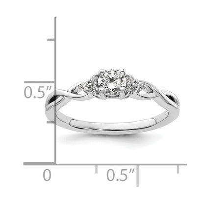 10K Weißgold 14K Verlobungsring mit 0,33 ct. Labor-Diamant, rundem Schliff, VS/SI+ G+, Halo-Fassung