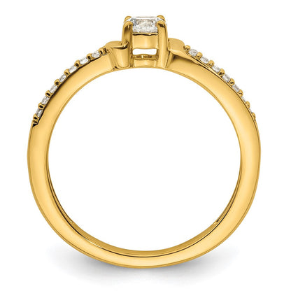 Solitär-Versprechensring aus 10K Weißgold und Gelbgold mit 0,33 ct. Diamant aus Laborzüchtung, VS/SI+ G+