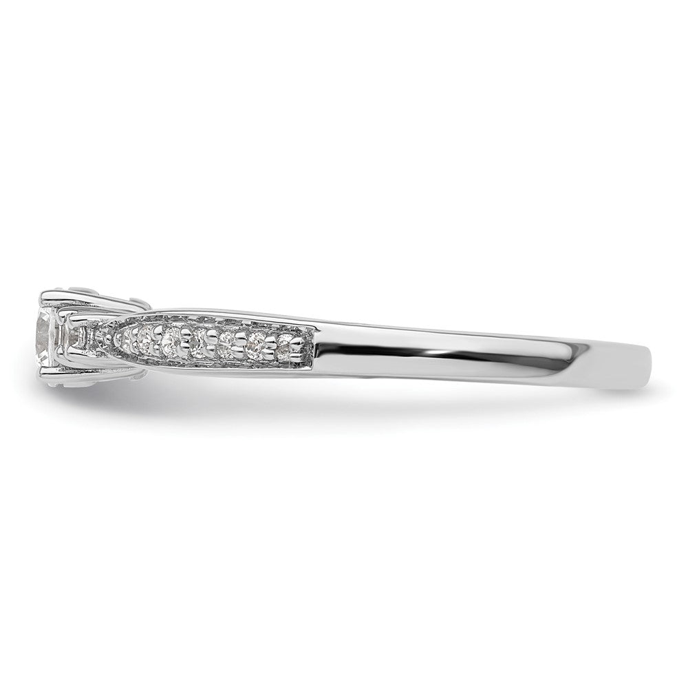 10K Weißgold 0,33 ct. im Labor gezüchteter Diamant VS/SI+ G+ Zierlicher Verlobungsring