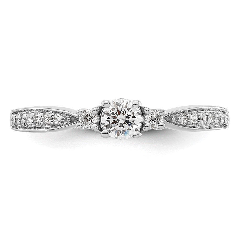 10K Weißgold 0,33 ct. im Labor gezüchteter Diamant VS/SI+ G+ Zierlicher Verlobungsring