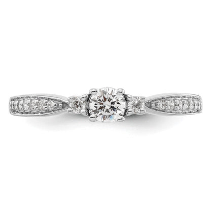 10K Weißgold 0,33 ct. im Labor gezüchteter Diamant VS/SI+ G+ Zierlicher Verlobungsring