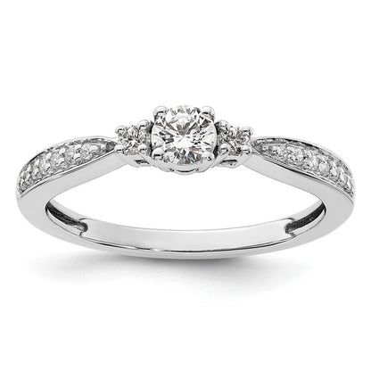 10K Weißgold 0,33 ct. im Labor gezüchteter Diamant VS/SI+ G+ Zierlicher Verlobungsring