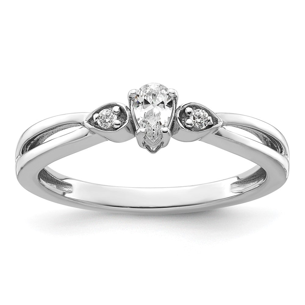 14K Weißgold Ring mit im Labor gezüchteten Diamanten VS/SI+ G+ „Promise“