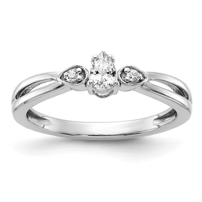 14K Weißgold Ring mit im Labor gezüchteten Diamanten VS/SI+ G+ „Promise“