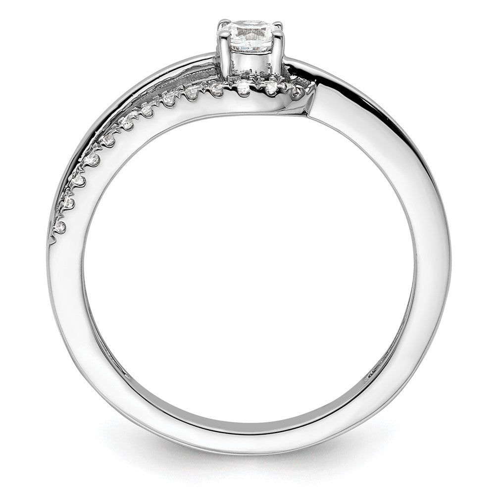 14K Weißgold Solitär-Verlobungsversprechen-Ring mit 0,33 ct. Labor-gezüchteten Diamanten VS/SI+ G+
