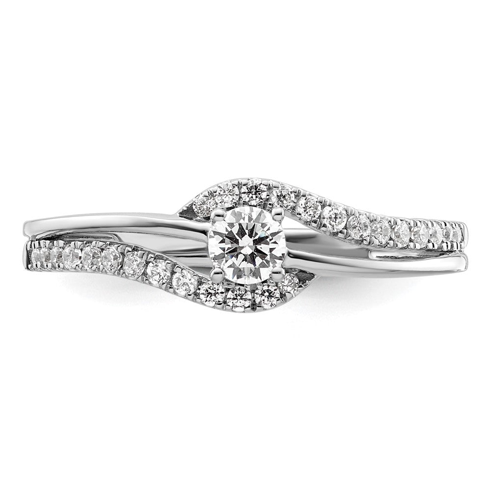 14K Weißgold Solitär-Verlobungsversprechen-Ring mit 0,33 ct. Labor-gezüchteten Diamanten VS/SI+ G+