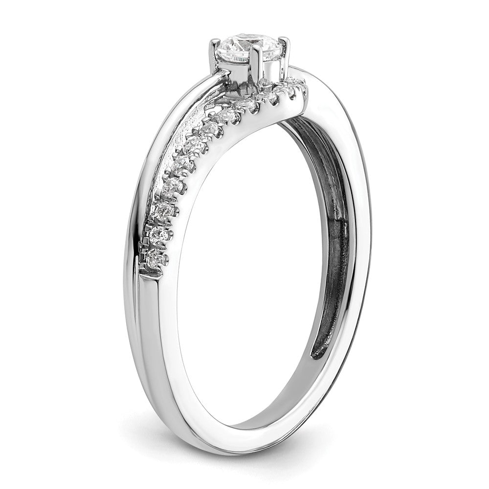 14K Weißgold Solitär-Verlobungsversprechen-Ring mit 0,33 ct. Labor-gezüchteten Diamanten VS/SI+ G+