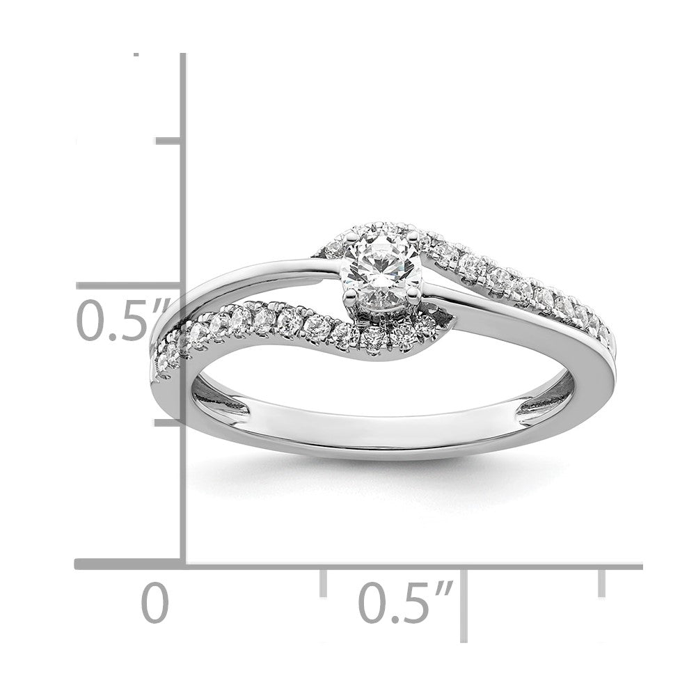 14K Weißgold Solitär-Verlobungsversprechen-Ring mit 0,33 ct. Labor-gezüchteten Diamanten VS/SI+ G+