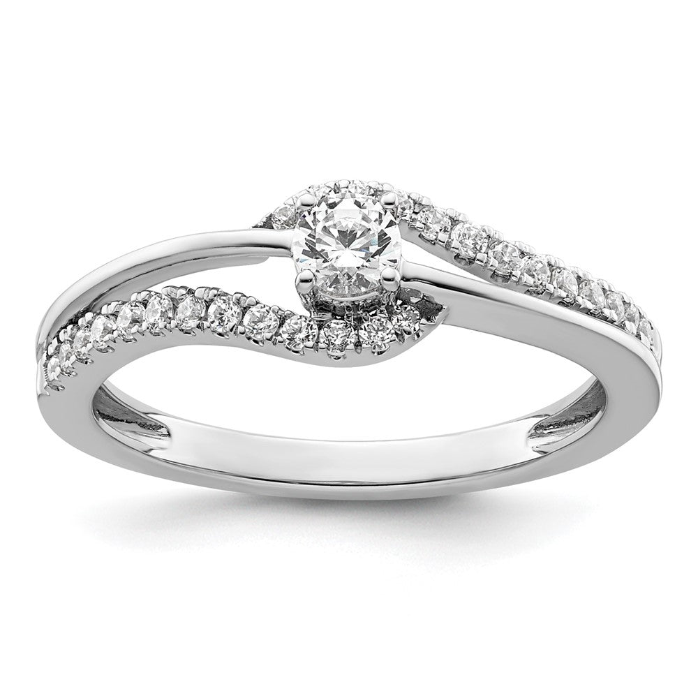 14K Weißgold Solitär-Verlobungsversprechen-Ring mit 0,33 ct. Labor-gezüchteten Diamanten VS/SI+ G+