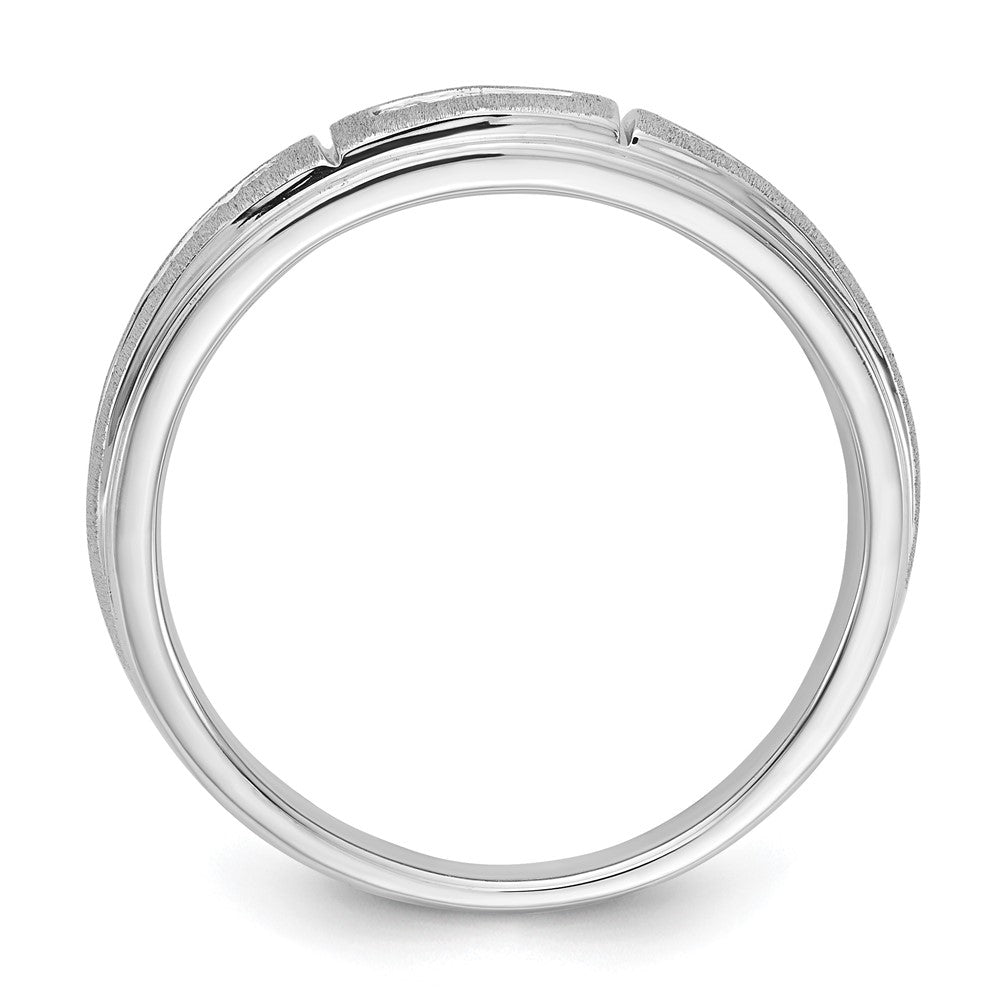 10K Weißgold Herrenring mit 0,2 ct. Laborgezüchteten Diamanten, VS/SI+ G+