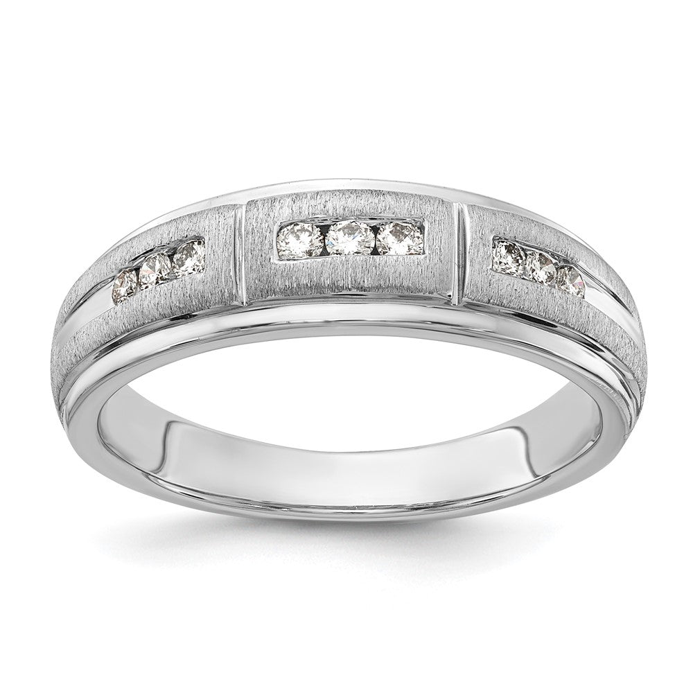 10K Weißgold Herrenring mit 0,2 ct. Laborgezüchteten Diamanten, VS/SI+ G+
