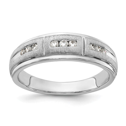 10K Weißgold Herrenring mit 0,2 ct. Laborgezüchteten Diamanten, VS/SI+ G+