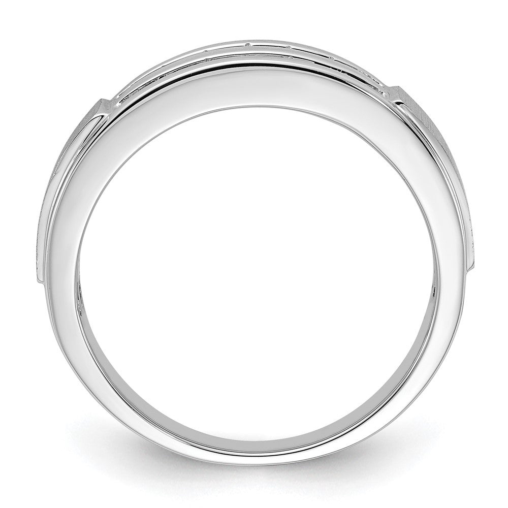 10K Weißgold Herrenring mit 0,2 ct. im Labor gezüchteten Diamanten VS/SI+ G+, komplett besetzt, doppelreihig