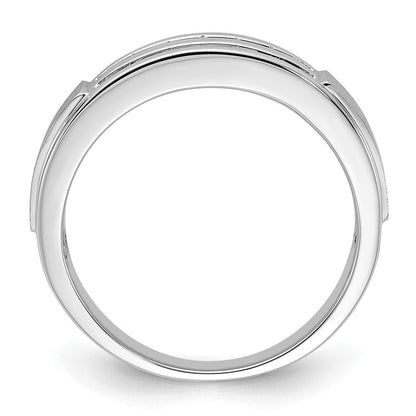 10K Weißgold Herrenring mit 0,2 ct. im Labor gezüchteten Diamanten VS/SI+ G+, komplett besetzt, doppelreihig