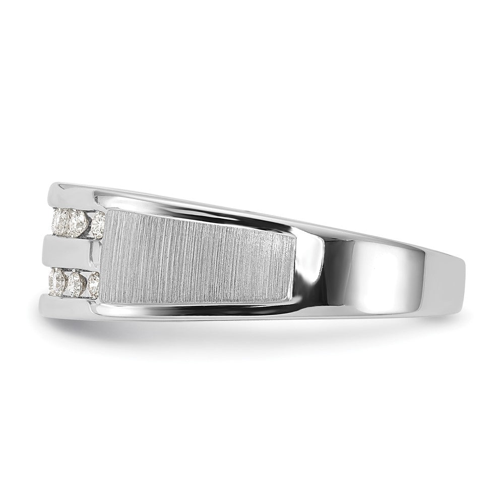 10K Weißgold Herrenring mit 0,2 ct. im Labor gezüchteten Diamanten VS/SI+ G+, komplett besetzt, doppelreihig