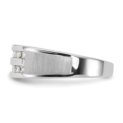 10K Weißgold Herrenring mit 0,2 ct. im Labor gezüchteten Diamanten VS/SI+ G+, komplett besetzt, doppelreihig