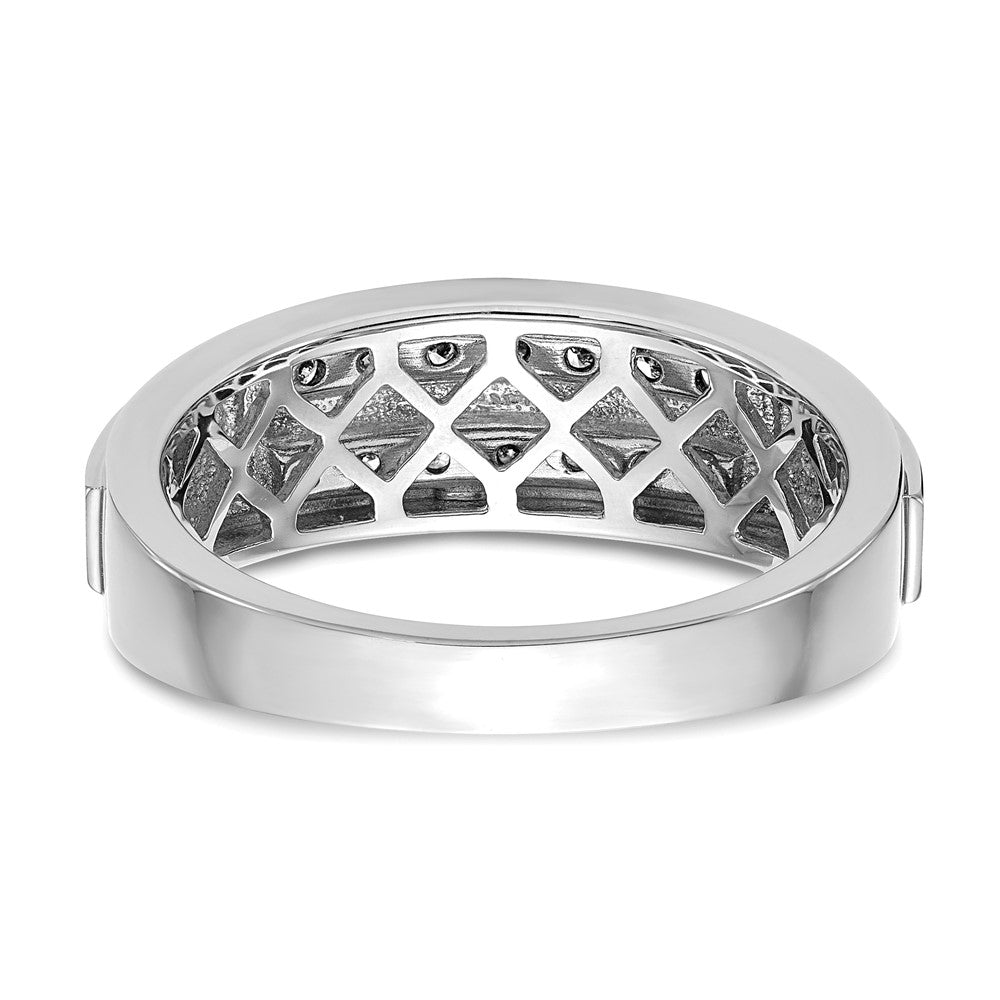 10K Weißgold Herrenring mit 0,2 ct. im Labor gezüchteten Diamanten VS/SI+ G+, komplett besetzt, doppelreihig