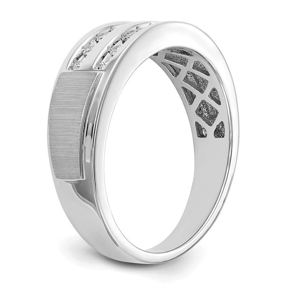 10K Weißgold Herrenring mit 0,2 ct. im Labor gezüchteten Diamanten VS/SI+ G+, komplett besetzt, doppelreihig
