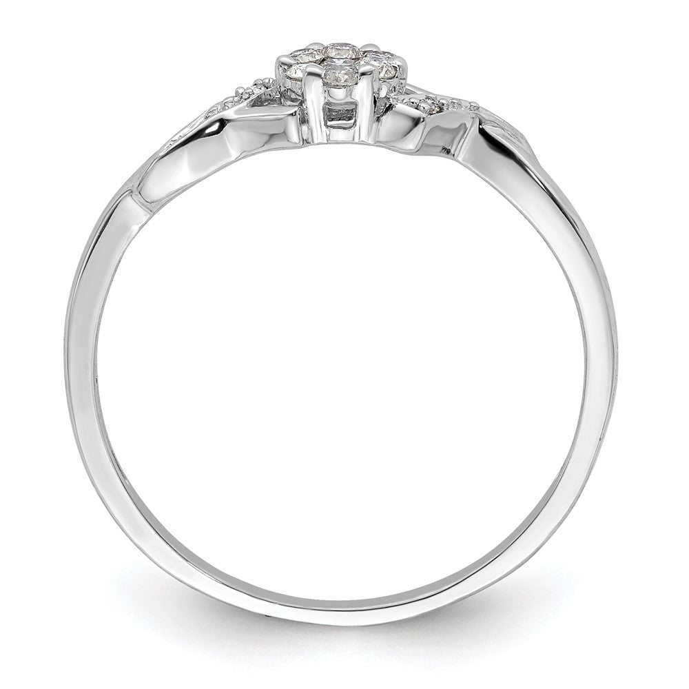 14K Weißgold Ring mit 0,125 ct. im Labor gezüchteten Diamanten, VS/SI+ G+, komplett besetzt, Fancy