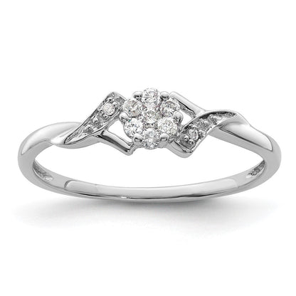 14K Weißgold Ring mit 0,125 ct. im Labor gezüchteten Diamanten, VS/SI+ G+, komplett besetzt, Fancy