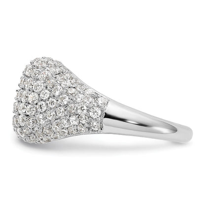 14K Weißgold Fashion-Ring mit 2,25 ct. Laborgezüchteten Diamanten VS/SI+ G+ im Cluster-Design