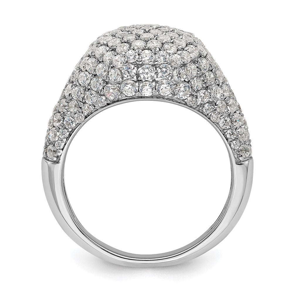 14K Weißgold Ring mit 2 0,38 ct. Laborgezüchteten Diamanten VS/SI+ G+, komplette Cluster-Fassung, Fashion