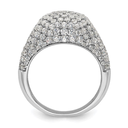 14K Weißgold Ring mit 2 0,38 ct. Laborgezüchteten Diamanten VS/SI+ G+, komplette Cluster-Fassung, Fashion