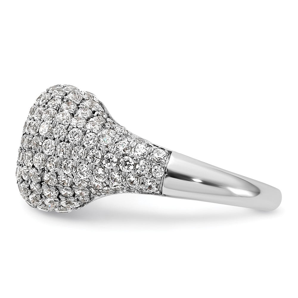 14K Weißgold Ring mit 2 0,38 ct. Laborgezüchteten Diamanten VS/SI+ G+, komplette Cluster-Fassung, Fashion