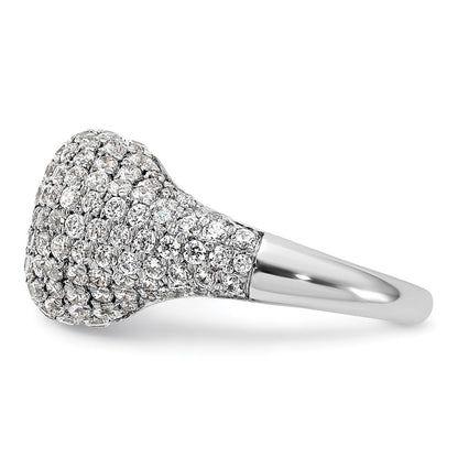 14K Weißgold Ring mit 2 0,38 ct. Laborgezüchteten Diamanten VS/SI+ G+, komplette Cluster-Fassung, Fashion