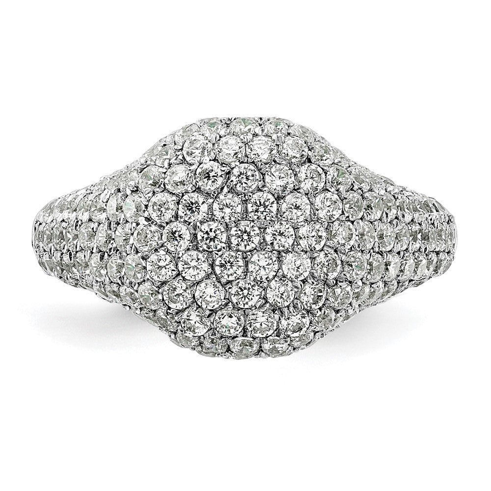 14K Weißgold Ring mit 2 0,38 ct. Laborgezüchteten Diamanten VS/SI+ G+, komplette Cluster-Fassung, Fashion