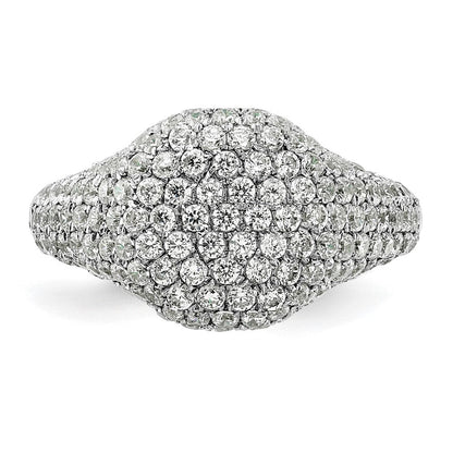 14K Weißgold Ring mit 2 0,38 ct. Laborgezüchteten Diamanten VS/SI+ G+, komplette Cluster-Fassung, Fashion