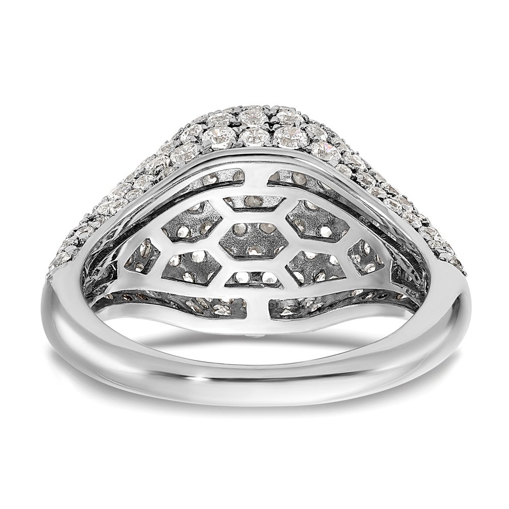 14K Weißgold Ring mit 2 0,38 ct. Laborgezüchteten Diamanten VS/SI+ G+, komplette Cluster-Fassung, Fashion