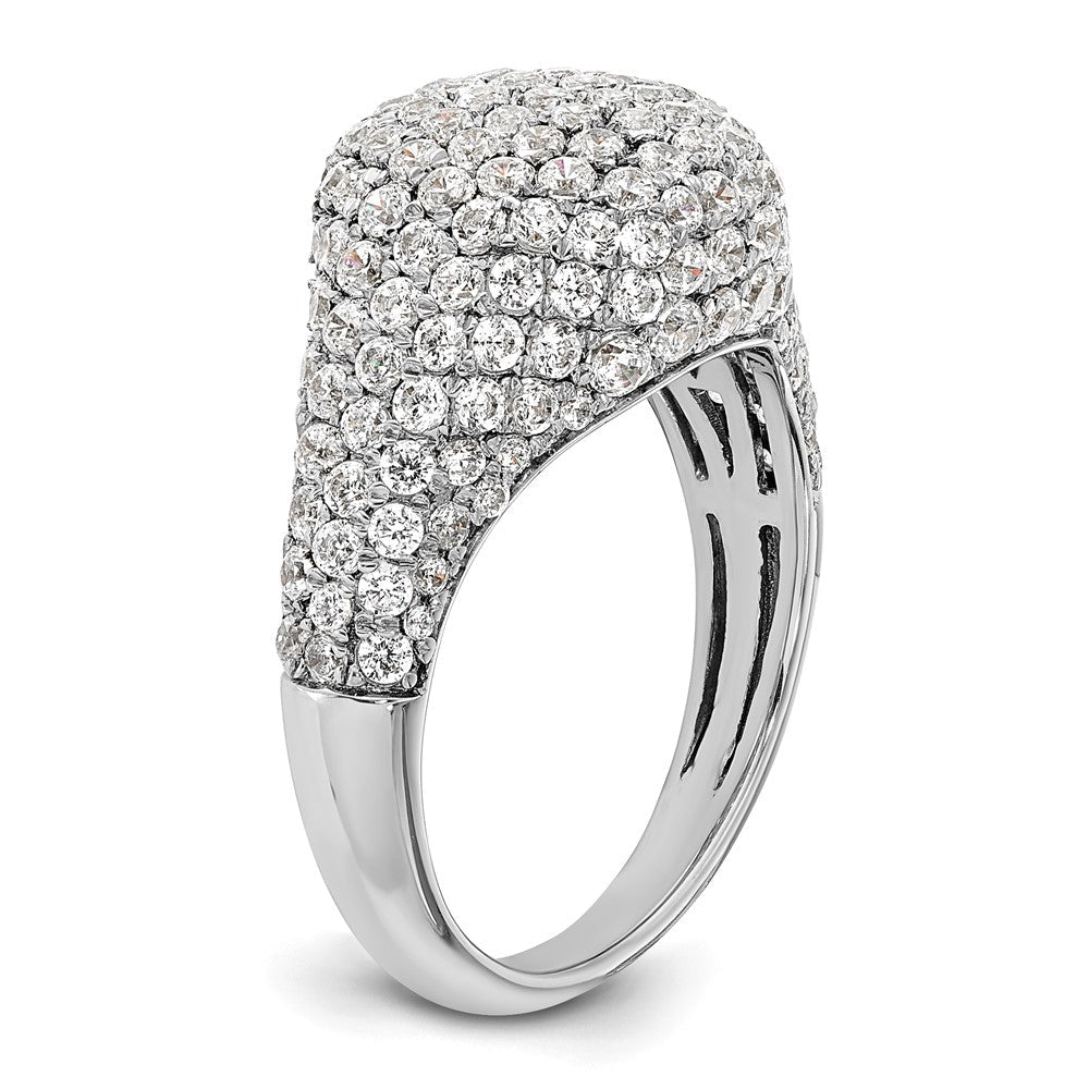 14K Weißgold Ring mit 2 0,38 ct. Laborgezüchteten Diamanten VS/SI+ G+, komplette Cluster-Fassung, Fashion