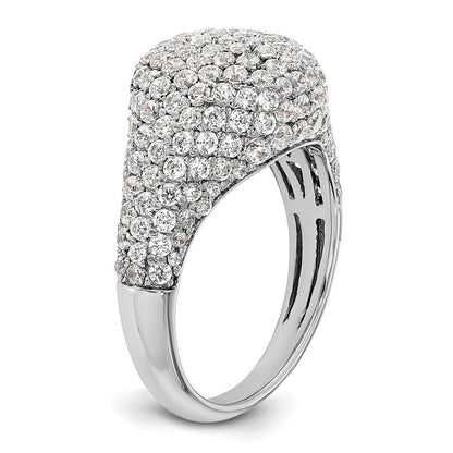 14K Weißgold Ring mit 2 0,38 ct. Laborgezüchteten Diamanten VS/SI+ G+, komplette Cluster-Fassung, Fashion