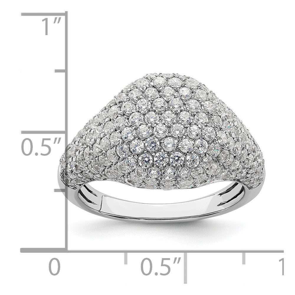 14K Weißgold Ring mit 2 0,38 ct. Laborgezüchteten Diamanten VS/SI+ G+, komplette Cluster-Fassung, Fashion