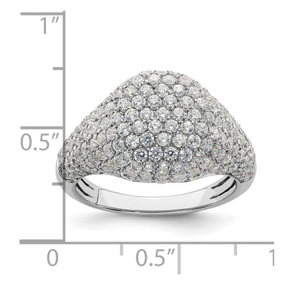 14K Weißgold Ring mit 2 0,38 ct. Laborgezüchteten Diamanten VS/SI+ G+, komplette Cluster-Fassung, Fashion