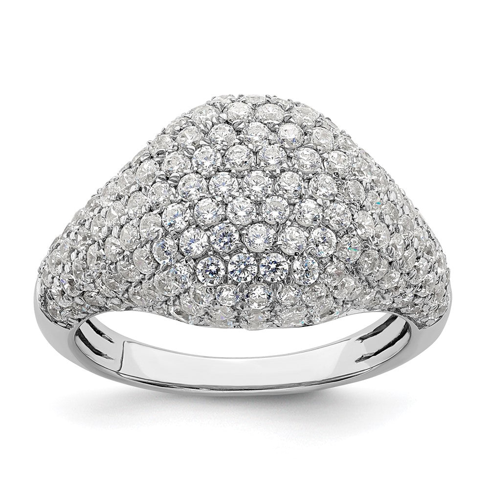 14K Weißgold Ring mit 2 0,38 ct. Laborgezüchteten Diamanten VS/SI+ G+, komplette Cluster-Fassung, Fashion