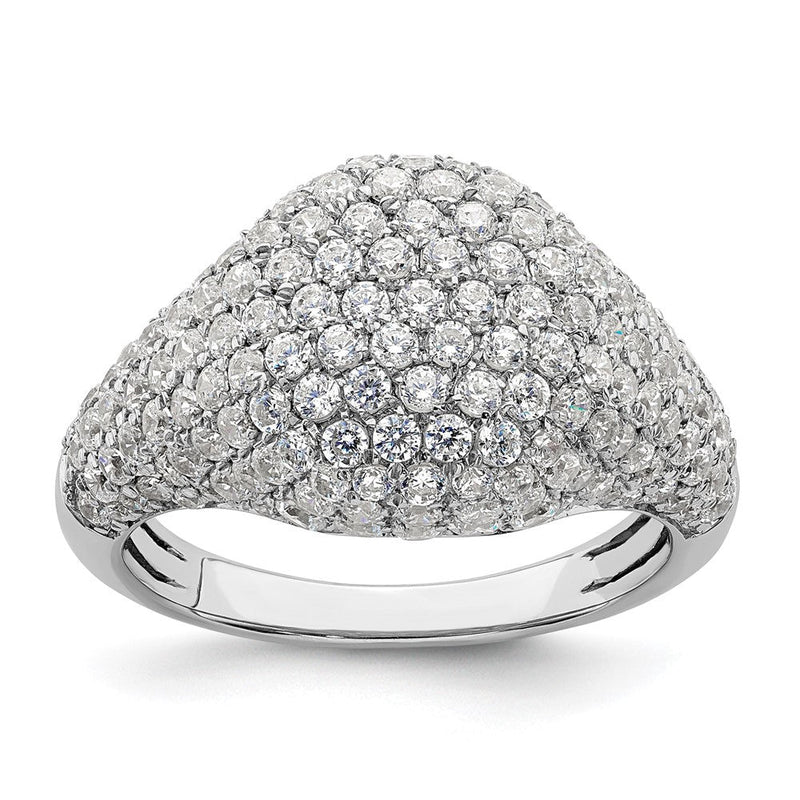 14K Weißgold Ring mit 2 0,38 ct. Laborgezüchteten Diamanten VS/SI+ G+, komplette Cluster-Fassung, Fashion