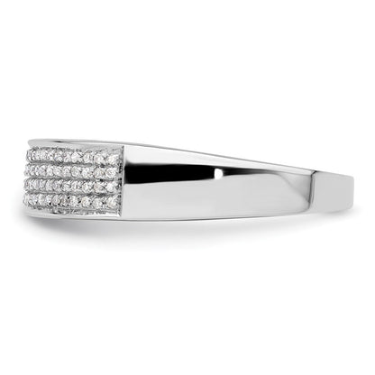 14K Weißgold Herren-Ring mit 0,25 ct. im Labor gezüchteten Diamanten, VS/SI+ G+
