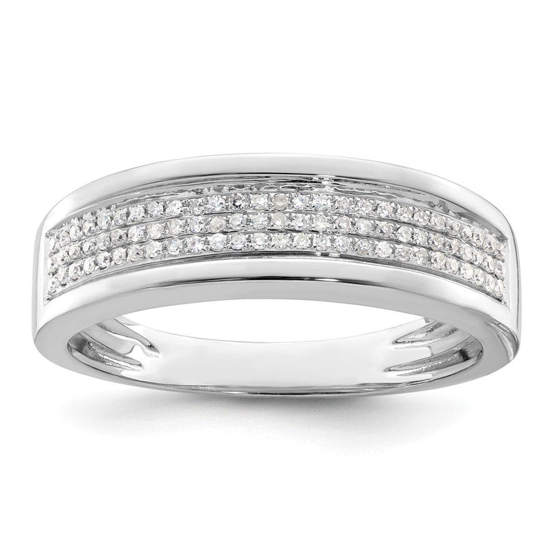 14K Weißgold Herren-Ring mit 0,25 ct. im Labor gezüchteten Diamanten, VS/SI+ G+