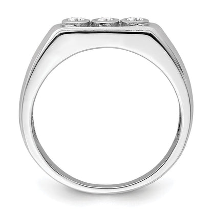 14K Weißgold Herrenring mit im Labor gezüchteten VS/SI+ G+ Diamanten