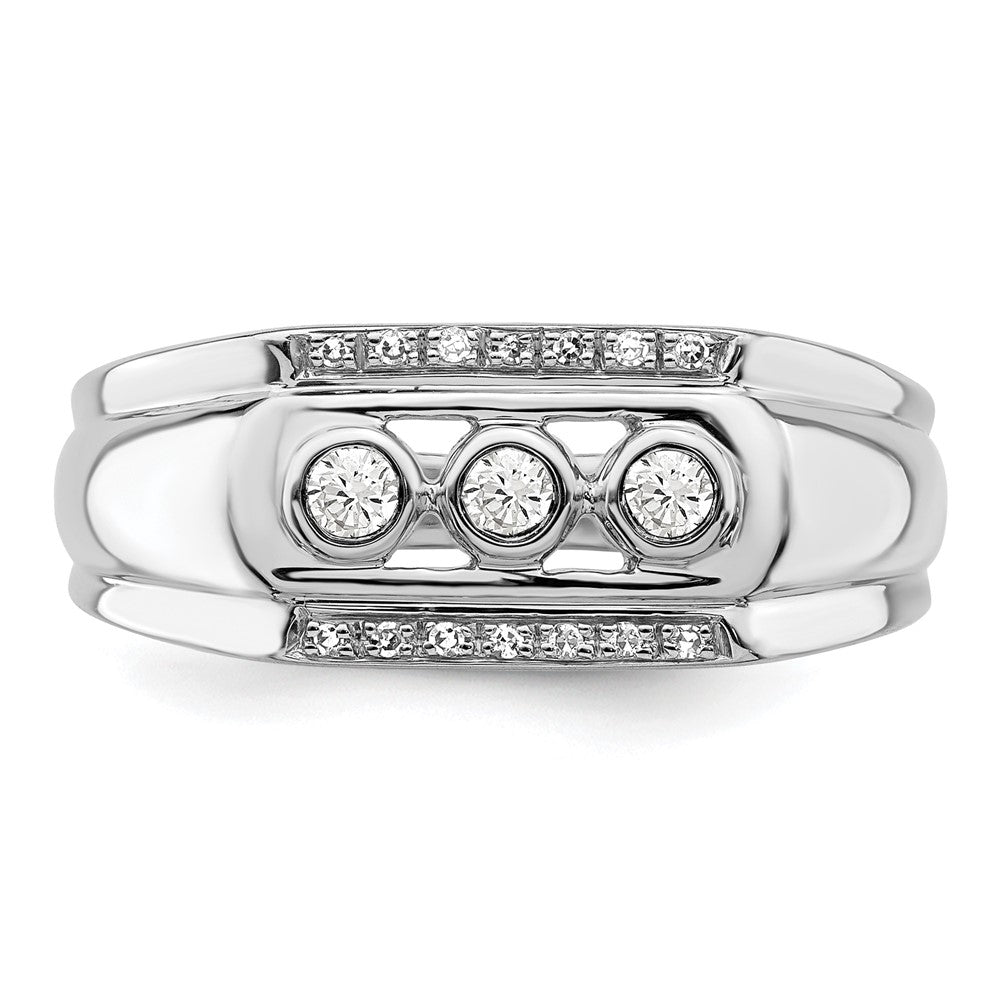 14K Weißgold Herrenring mit im Labor gezüchteten VS/SI+ G+ Diamanten