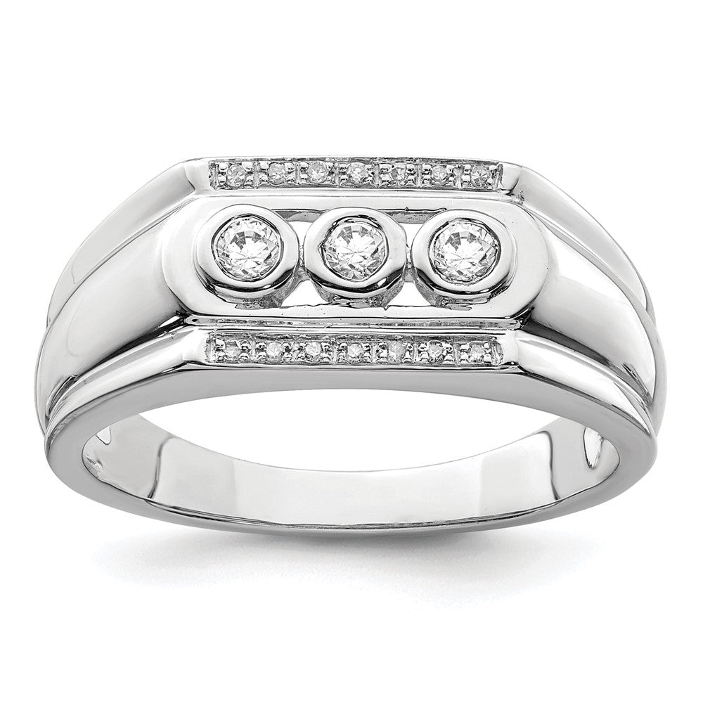14K Weißgold Herrenring mit im Labor gezüchteten VS/SI+ G+ Diamanten